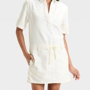 Universal Thread Women's Short Sleeve Drop Waist Drawstring Mini Dress